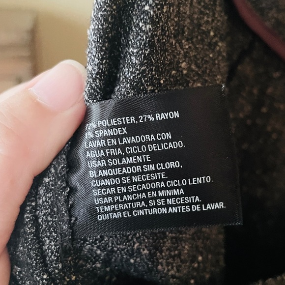 East 5th women’s fit & flare midi tweed zip skirt belt loops 14 charcoal gray - Picture 9 of 9